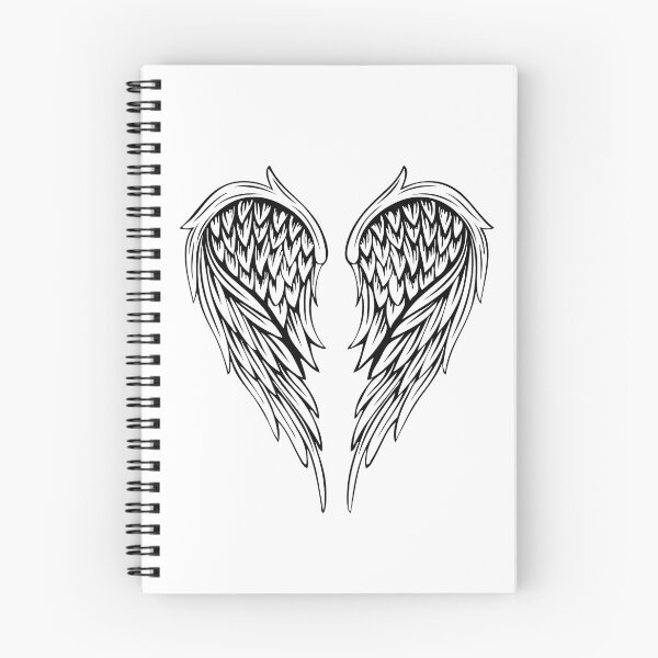 Item preview, Angel Wings Drawing | Black and White Feather Wings designed and sold by ShabanMerch.