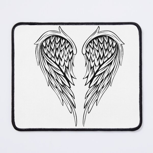 Item preview, Angel Wings Drawing | Black and White Feather Wings designed and sold by ShabanMerch.