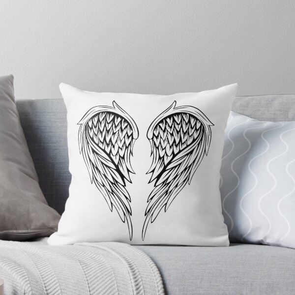 Item preview, Angel Wings Drawing | Black and White Feather Wings designed and sold by ShabanMerch.