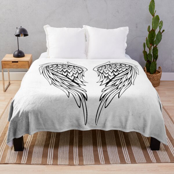 Item preview, Angel Wings Drawing | Black and White Feather Wings designed and sold by ShabanMerch.