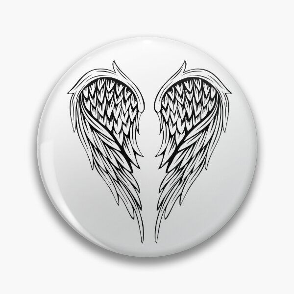 Item preview, Angel Wings Drawing | Black and White Feather Wings designed and sold by ShabanMerch.
