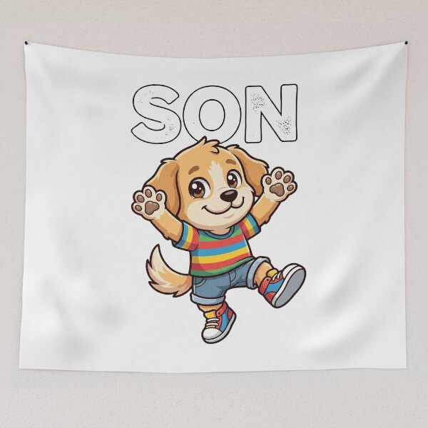 Item preview, Cute Son Dog Rainbow Colorful Son Gift Family Design designed and sold by favoprintaart.