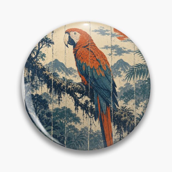 Item preview, Scarlet Macaw in the Rainforest Canopy Wild Animal Animal Nature Art designed and sold by VisualArtsOasis.