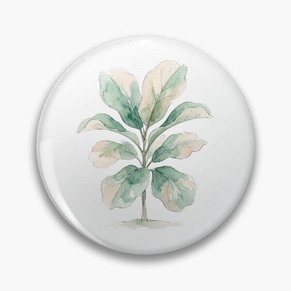 Item preview, Watercolor Fiddle Leaf Fig Print | Emerald Green Plant Art designed and sold by PLANT LOVER'S PARADISE.