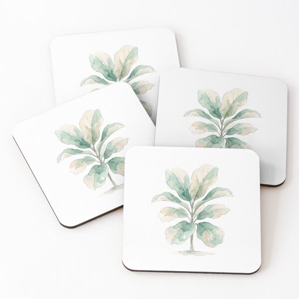 Item preview, Watercolor Fiddle Leaf Fig Print | Emerald Green Plant Art designed and sold by PLANT LOVER'S PARADISE.