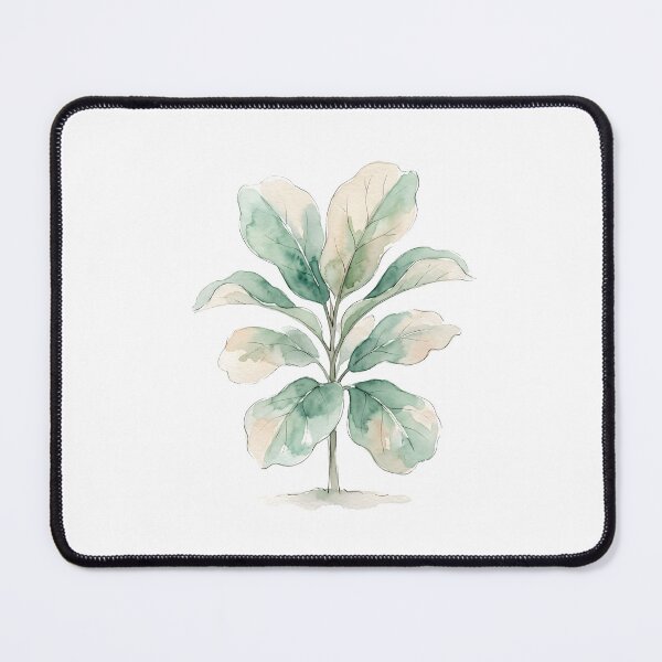 Item preview, Watercolor Fiddle Leaf Fig Print | Emerald Green Plant Art designed and sold by PLANT LOVER'S PARADISE.