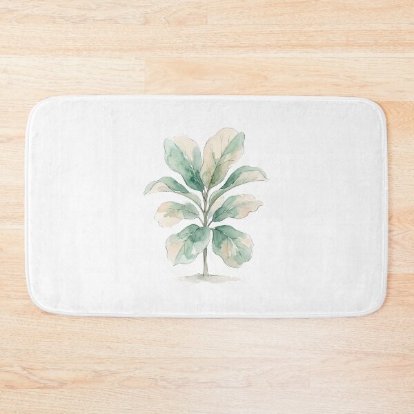 Item preview, Watercolor Fiddle Leaf Fig Print | Emerald Green Plant Art designed and sold by PLANT LOVER'S PARADISE.