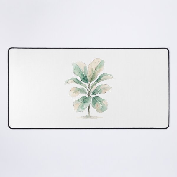 Item preview, Watercolor Fiddle Leaf Fig Print | Emerald Green Plant Art designed and sold by PLANT LOVER'S PARADISE.