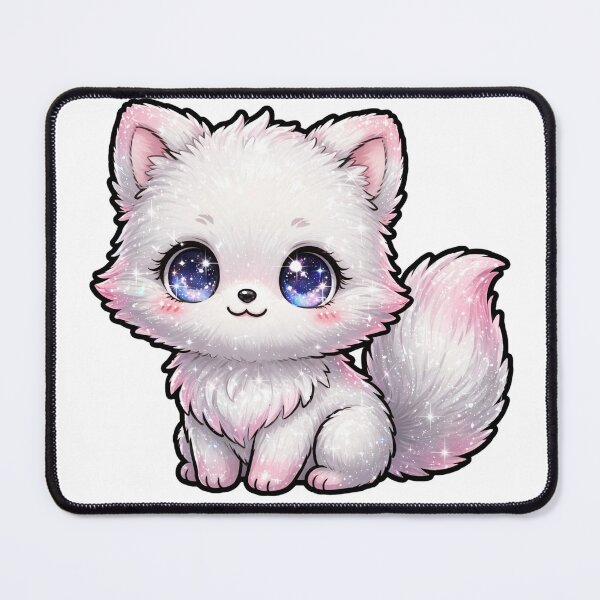 Item preview, White Ombre Shiny Fox - Cute Fluffy Pastel Fox Kawaii Glitter Fur designed and sold by PrettyCrypt.