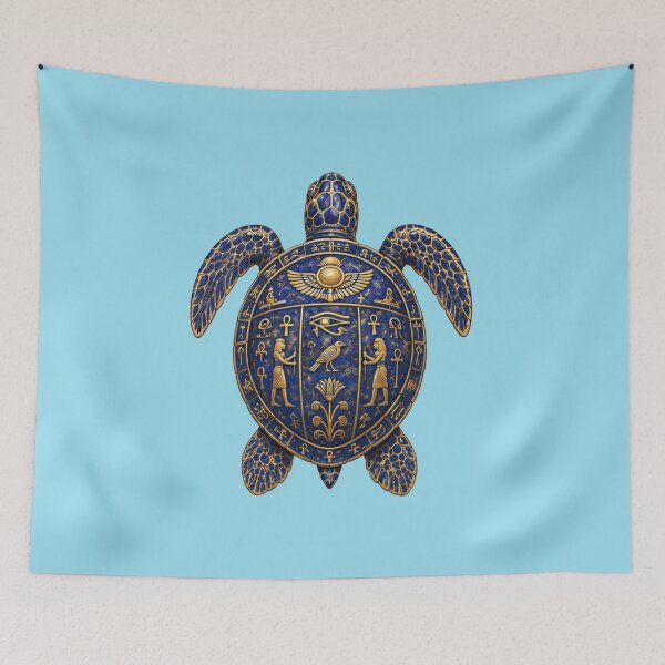 Item preview, Eye of Horus Sea Turtle | Ocean Ancient Egypt Art Collection designed and sold by Zaru Art Studio.