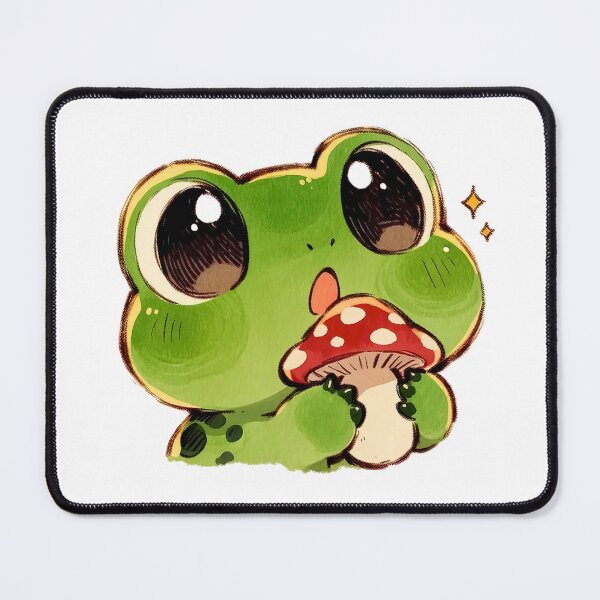Item preview, Big Eyed Frog Holding Mushroom designed and sold by jianina-alondra.