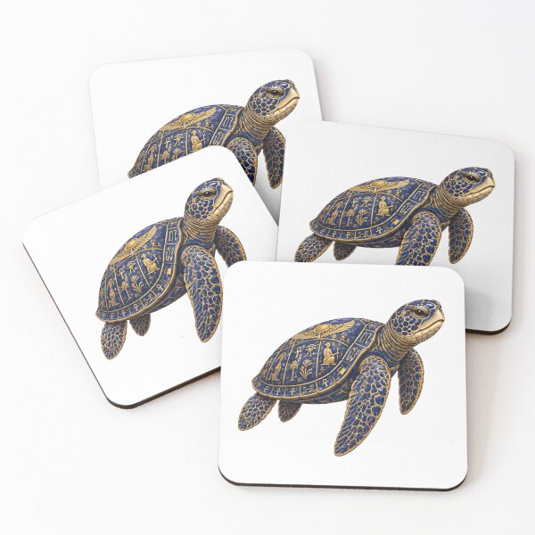 Item preview, Sacred Eye Sea Turtle | Ocean Ancient Egypt Art Collection designed and sold by Zaru Art Studio.