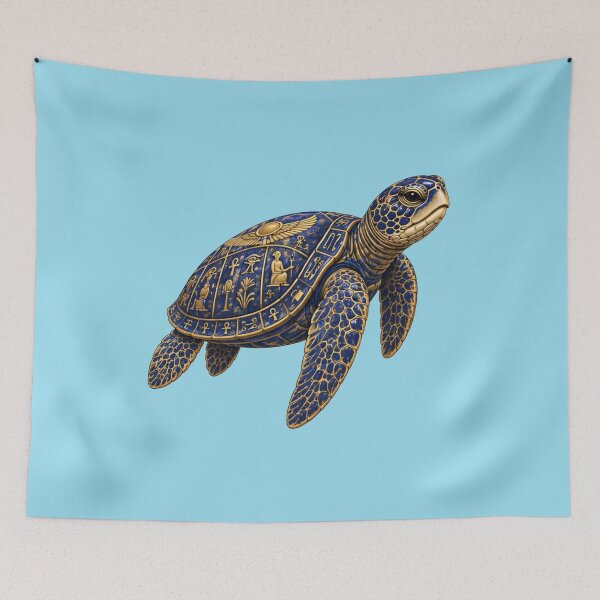 Item preview, Sacred Eye Sea Turtle | Ocean Ancient Egypt Art Collection designed and sold by Zaru Art Studio.