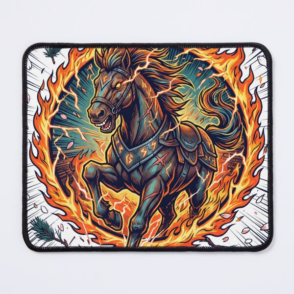 Item preview, Thunder Hoof — Blazing Fire Horse Japanese Ukiyo-e Style Tee v4 designed and sold by CornishPixiPony.