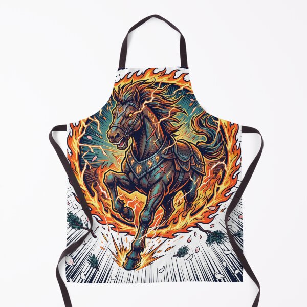Item preview, Thunder Hoof — Blazing Fire Horse Japanese Ukiyo-e Style Tee v4 designed and sold by CornishPixiPony.