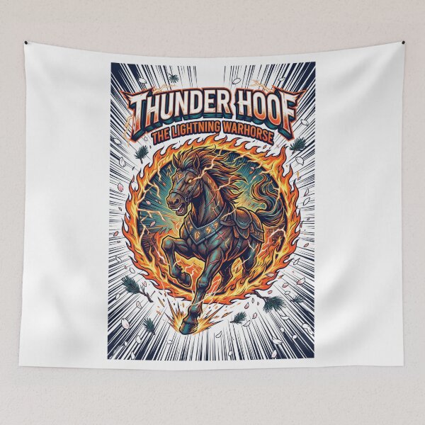 Item preview, Thunder Hoof — Blazing Fire Horse Japanese Ukiyo-e Style Tee v4 designed and sold by CornishPixiPony.