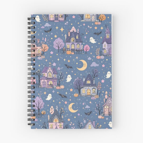 Item preview, Doodle Haunted House Crescent Moon Pattern designed and sold by Thai Vibe Studio.