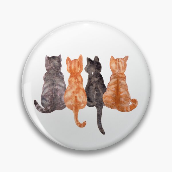 Item preview, Four Curious Cats Hand-Painted Watercolor Illustration designed and sold by andrebalest.art.
