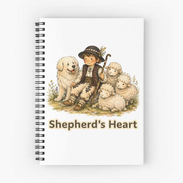 Item preview, Shepherd’s Heart – Highland Shepherd with Sheep and Herding Dog, Mountain Life Illustration designed and sold by Buli89.