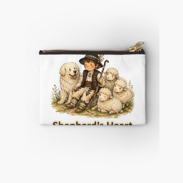 Item preview, Shepherd’s Heart – Highland Shepherd with Sheep and Herding Dog, Mountain Life Illustration designed and sold by Buli89.