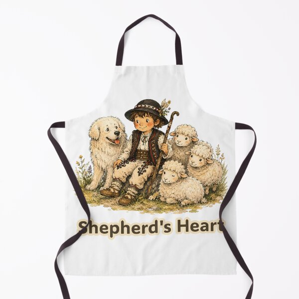 Item preview, Shepherd’s Heart – Highland Shepherd with Sheep and Herding Dog, Mountain Life Illustration designed and sold by Buli89.
