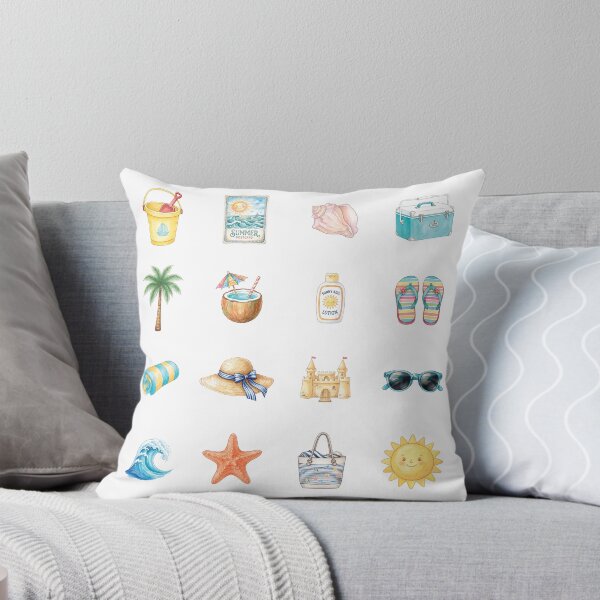 Item preview, Cute Summer Beach Sticker Pack Watercolor Vacation Ocean Art designed and sold by Pavnud.