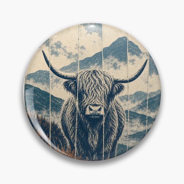 Item preview, Highland Cow on the Heather Moor Wild Animal Wildlife Painting designed and sold by VisualArtsOasis.