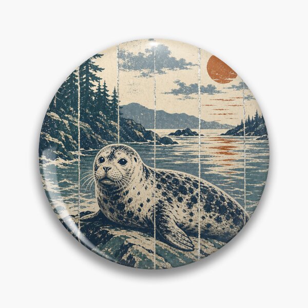 Item preview, Harbor Seal on the Rocky Shore Wild Animal Nature Wall Art designed and sold by VisualArtsOasis.