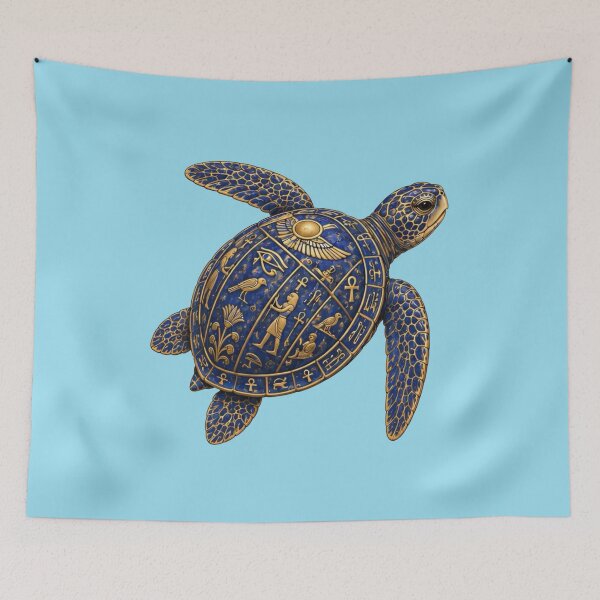 Item preview, Sacred Symbol Sea Turtle | Ocean Ancient Egypt Art Collection designed and sold by Zaru Art Studio.