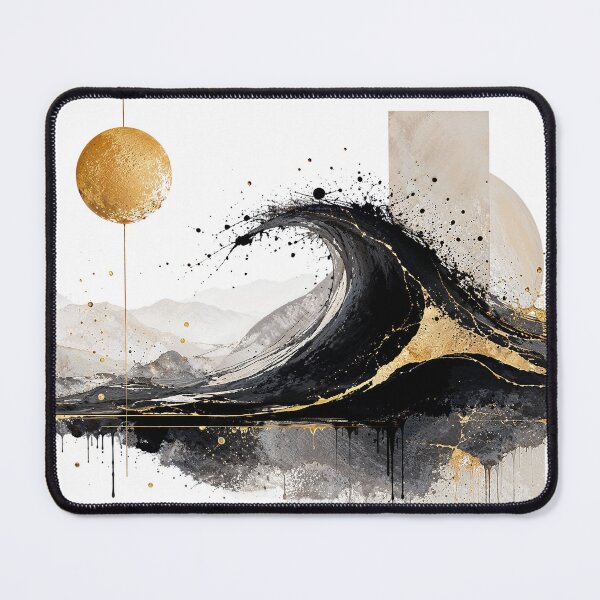 Item preview, Golden Sun Over Abstract Wave designed and sold by Abstract Miracles.