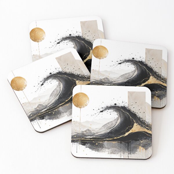 Item preview, Golden Sun Over Abstract Wave  designed and sold by Abstract Miracles.