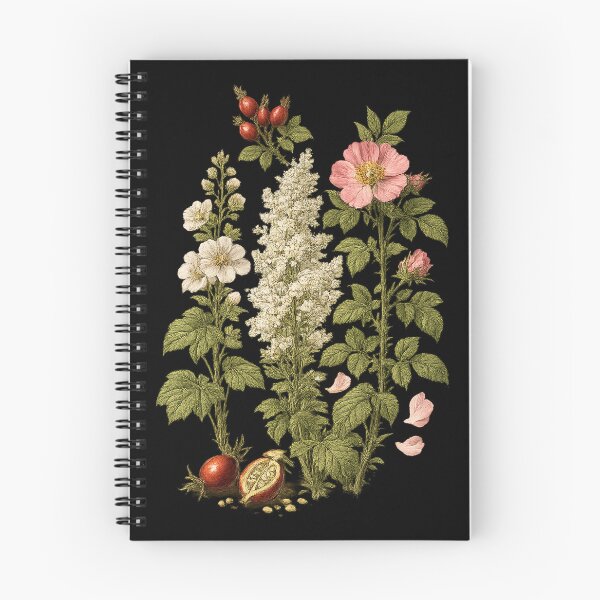Item preview, Wild Rose, Meadowsweet & Mallow Vintage Botanical Herbarium Plate designed and sold by Anyshca.
