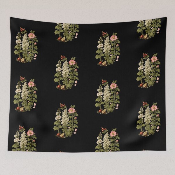 Item preview, Wild Rose, Meadowsweet & Mallow Vintage Botanical Herbarium Plate designed and sold by Anyshca.
