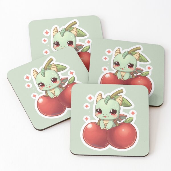 Item preview, Cute Cherry Dragon Sticker – Kawaii Fantasy Fruit Dragon designed and sold by Stylestickers55.