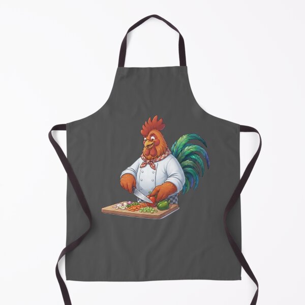 Item preview, Cute Rooster Chef Chopping Fresh Vegetables Kitchen Art designed and sold by BreezifyDesignStudio.