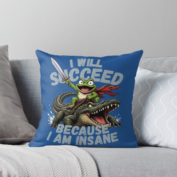 Item preview, I Will Succeed Because I Am Insane | Frog Riding Crocodile Motivational designed and sold by Reverielook.