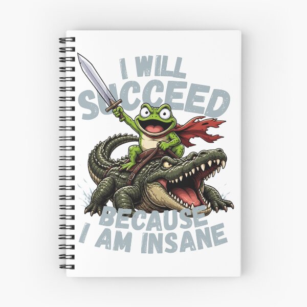 Item preview, I Will Succeed Because I Am Insane | Frog Riding Crocodile Motivational designed and sold by Reverielook.