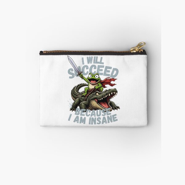 Item preview, I Will Succeed Because I Am Insane | Frog Riding Crocodile Motivational designed and sold by Reverielook.