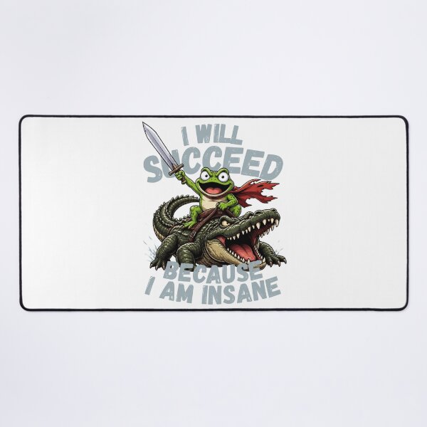 Item preview, I Will Succeed Because I Am Insane | Frog Riding Crocodile Motivational designed and sold by Reverielook.