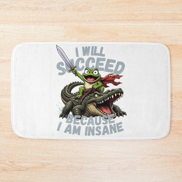 Item preview, I Will Succeed Because I Am Insane | Frog Riding Crocodile Motivational designed and sold by Reverielook.