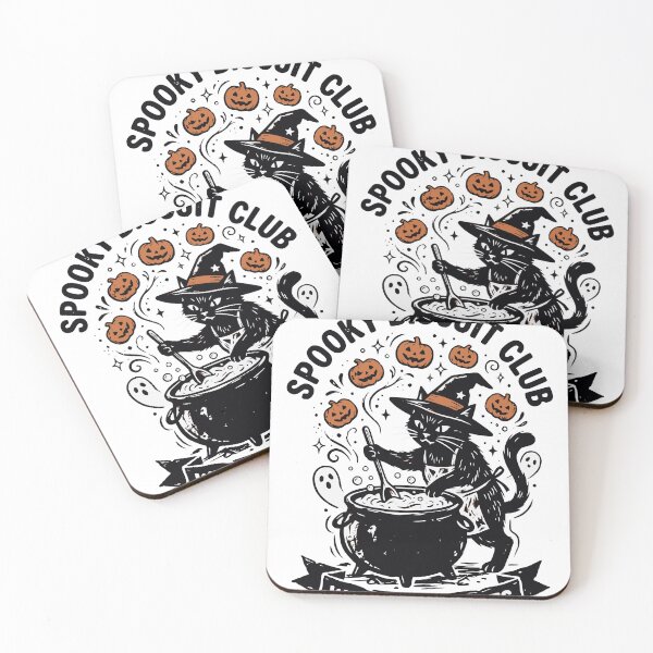 Item preview,  Spooky Biscuit Club, Halloween Baking, Cat Witch Kitchen Gift, Knead Spirits Pun, October Baker designed and sold by Makelya.