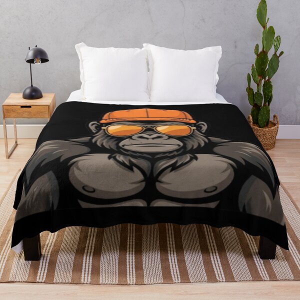 Item preview, Cool Gorilla with Orange Cap and Aviator Sunglasses Art designed and sold by DailySparks.