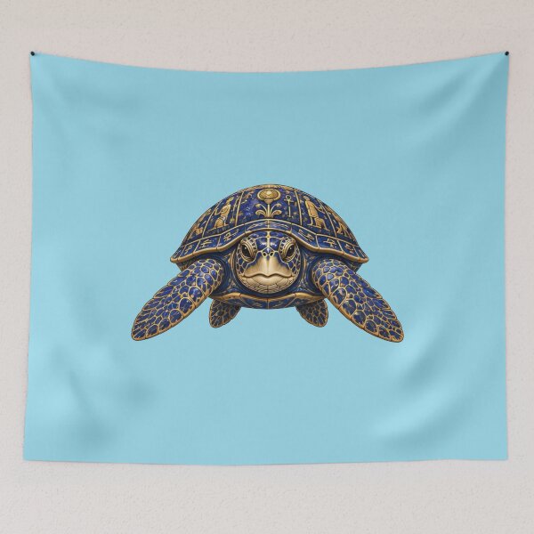 Item preview, Winged Sun Sea Turtle | Ocean Ancient Egypt Art Collection designed and sold by Zaru Art Studio.