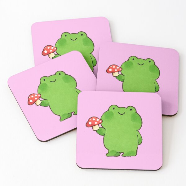 Item preview, Frog Standing Holding Red Mushroom designed and sold by jianina-alondra.