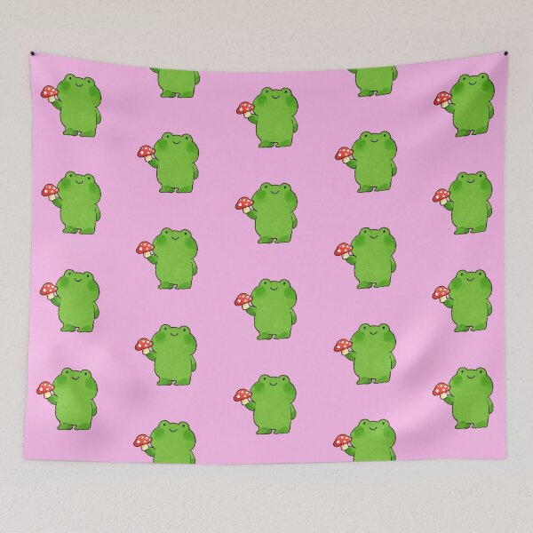 Item preview, Frog Standing Holding Red Mushroom designed and sold by jianina-alondra.