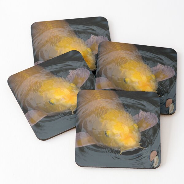 Item preview, Close Up of Single Large Yellow Koi Fish with Whiskers designed and sold by KbytesOfJax Outdoor and Nature.