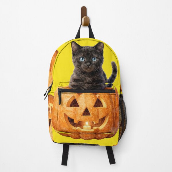 Item preview, Black watercolor puppy cat and pumpkin designed and sold by WildArtIT.