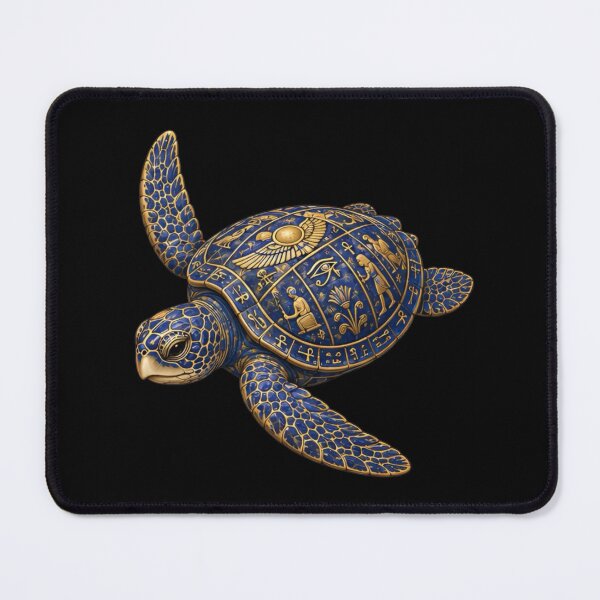 Item preview, Lapis Blue Sea Turtle | Ocean Ancient Egypt Art Collection designed and sold by Zaru Art Studio.