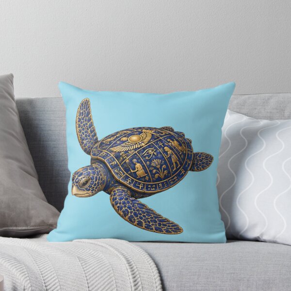 Item preview, Lapis Blue Sea Turtle | Ocean Ancient Egypt Art Collection designed and sold by Zaru Art Studio.
