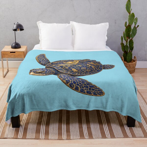 Item preview, Lapis Blue Sea Turtle | Ocean Ancient Egypt Art Collection designed and sold by Zaru Art Studio.